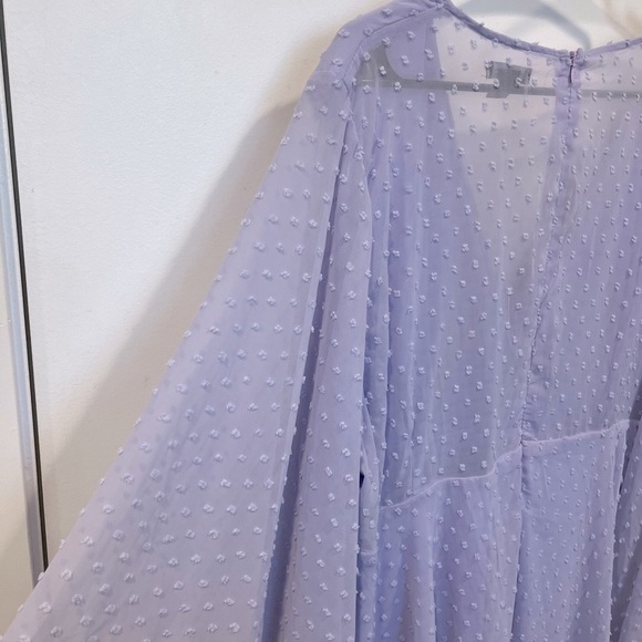 Plus Dobby Chiffon Wide Sleeve Dress - Picture 5 of 12